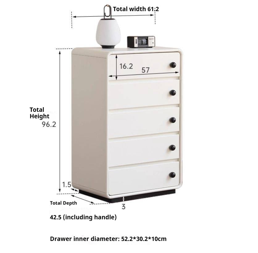 Solid Rubberwood Modern Drawer Chest
