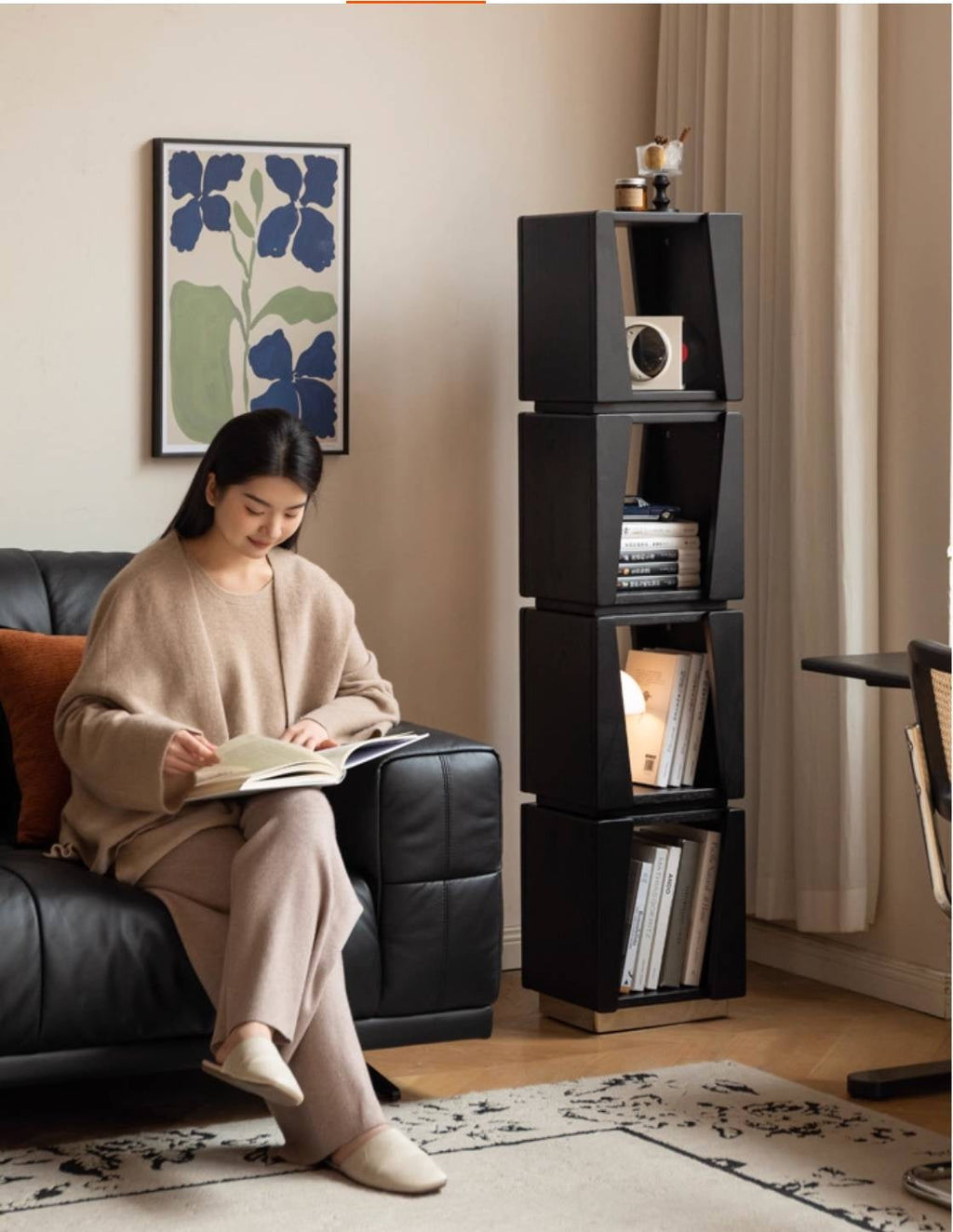 Oak Solid Wood Bauhaus Style Bookshelf