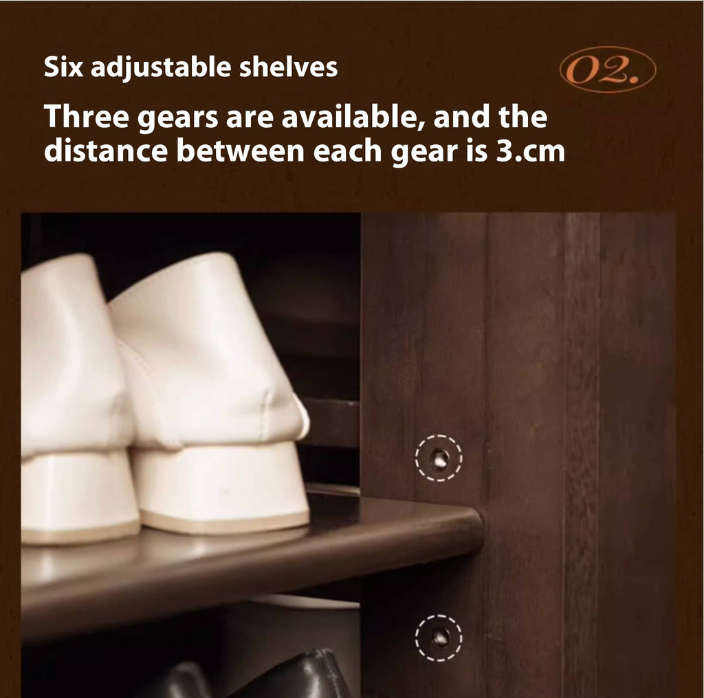 Poplar Solid Wood American Retro Shoe Cabinet