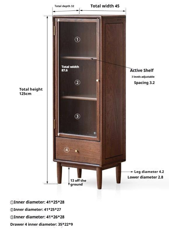 Oak Solid Wood Modern Side Cabinet