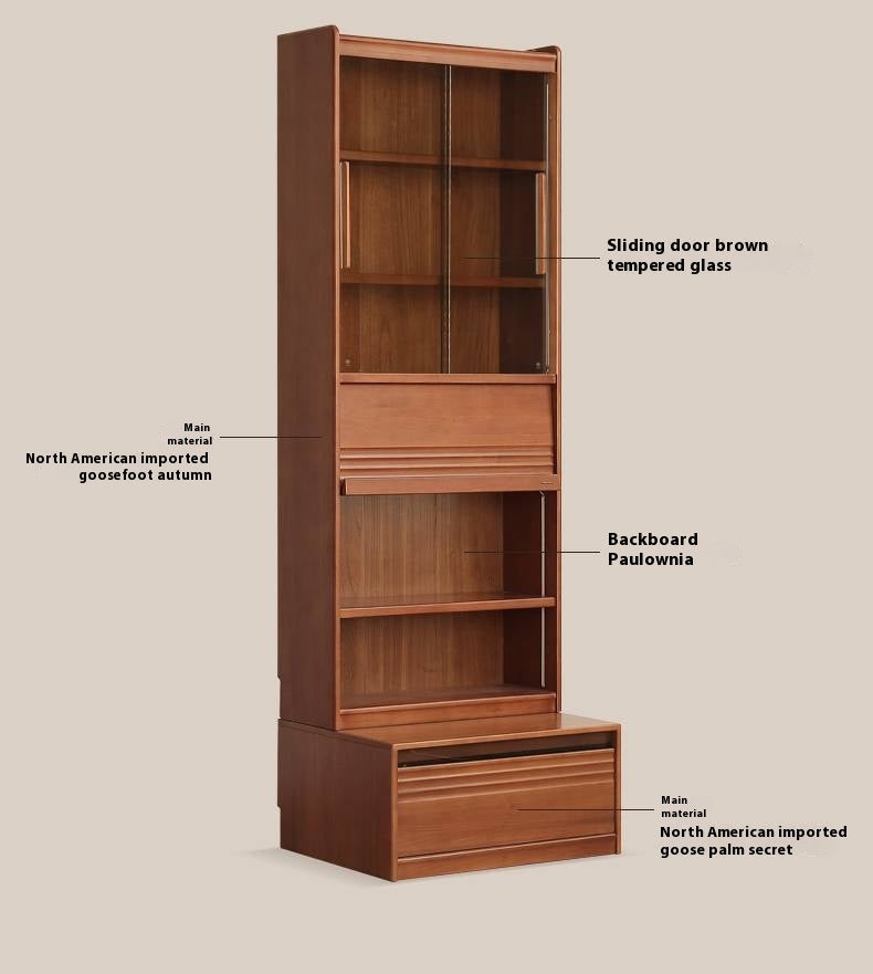Poplar Solid Wood Antique Style Bookshelf Combination