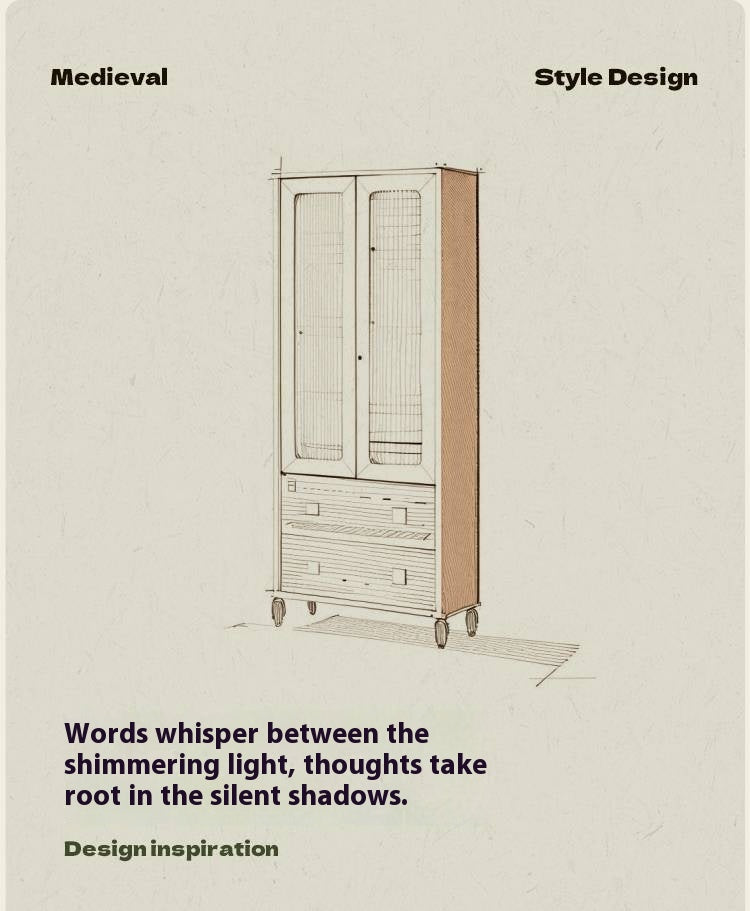 Cherry Solid Wood Middle Ancient Style Bookcase