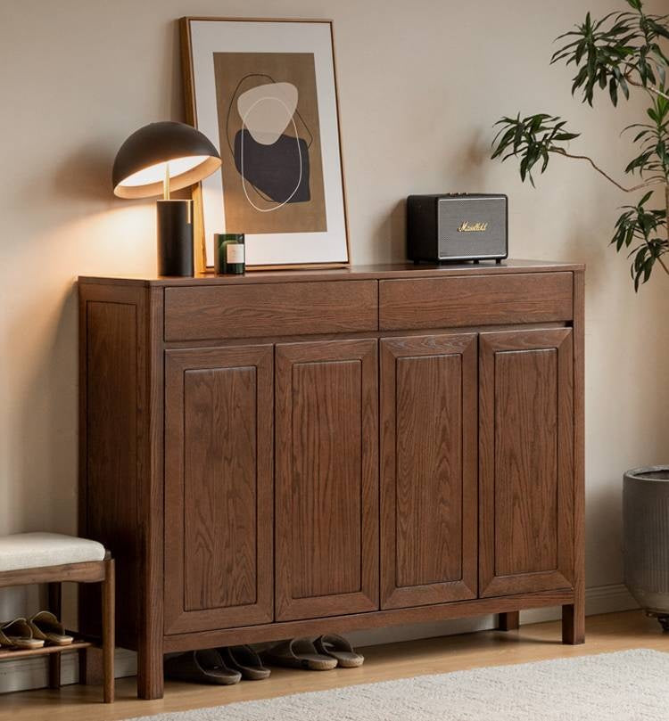 Ash Solid Wood Large Capacity Shoe Cabinet