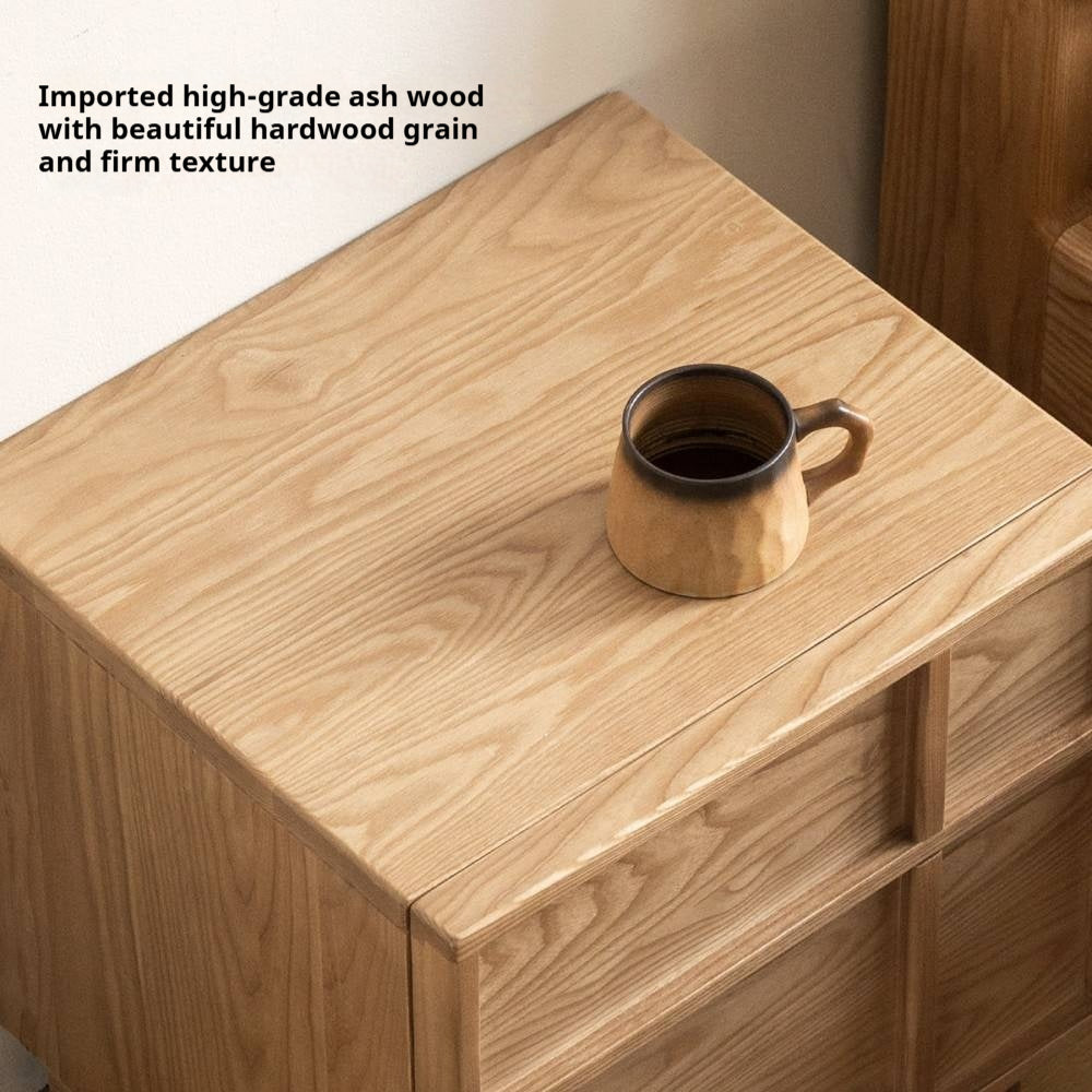 Ash Solid Wood Wabi-Sabi Style Nightstand