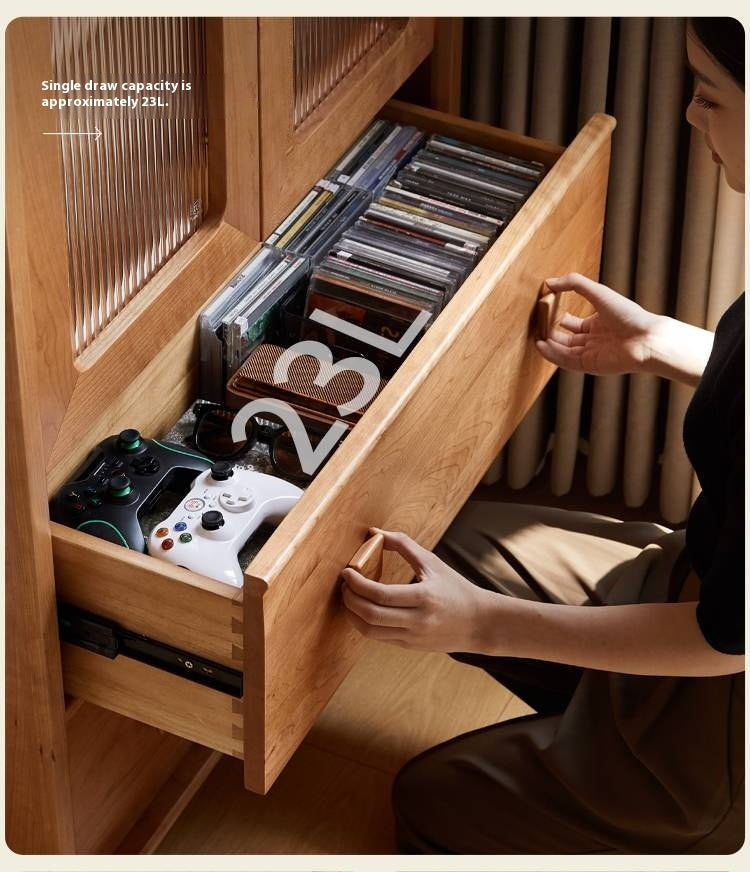 Cherry Solid Wood Middle Ancient Style Bookcase