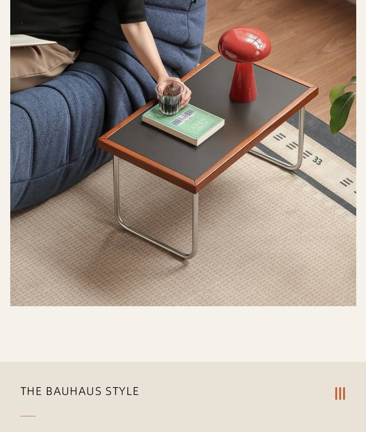 Solid Rubberwood Bauhaus Rock Slab Bay Window Table