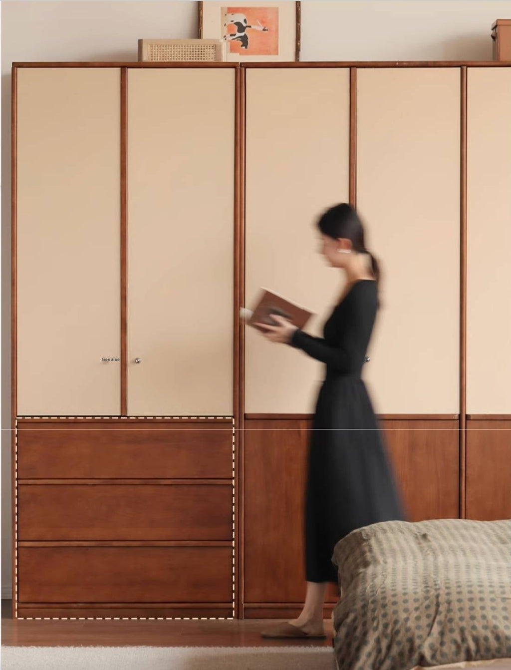 Oak Solid Wood Antique Style Wardrobe.