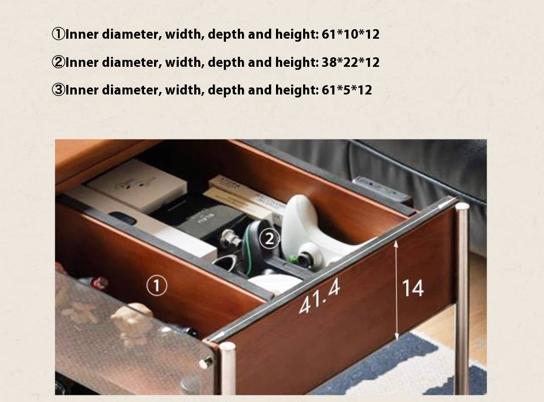 Poplar Solid Wood Middle Ancient Style Mobile Tea Table