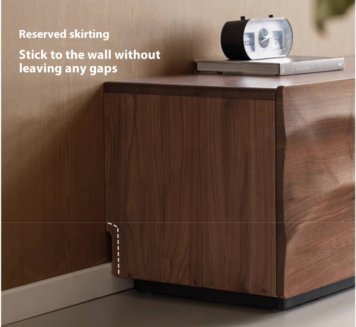 Black Walnut, Sandal Solid Wood Italian Light Luxury Style TV Stand