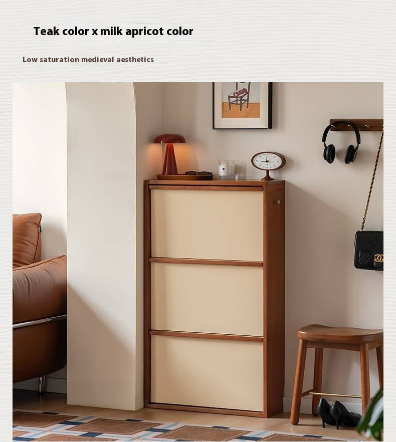 Beech Solid Wood Shoe Cabinet Hallway Cabinet