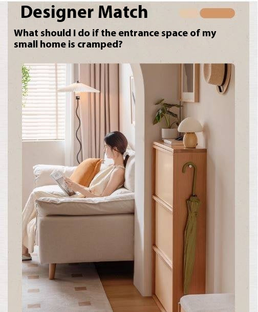 Beech Solid Wood Shoe Cabinet Hallway Cabinet