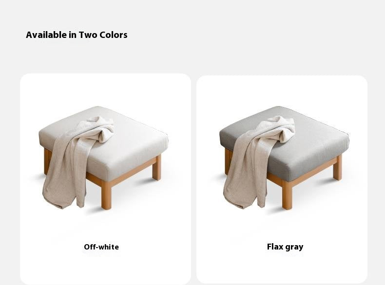 Ash, Oak, Black Walnut Solid Wood  Fabric Footstool-