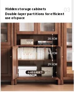 Solid Rubberwood, Oak Solid Wood Modern Bookcase