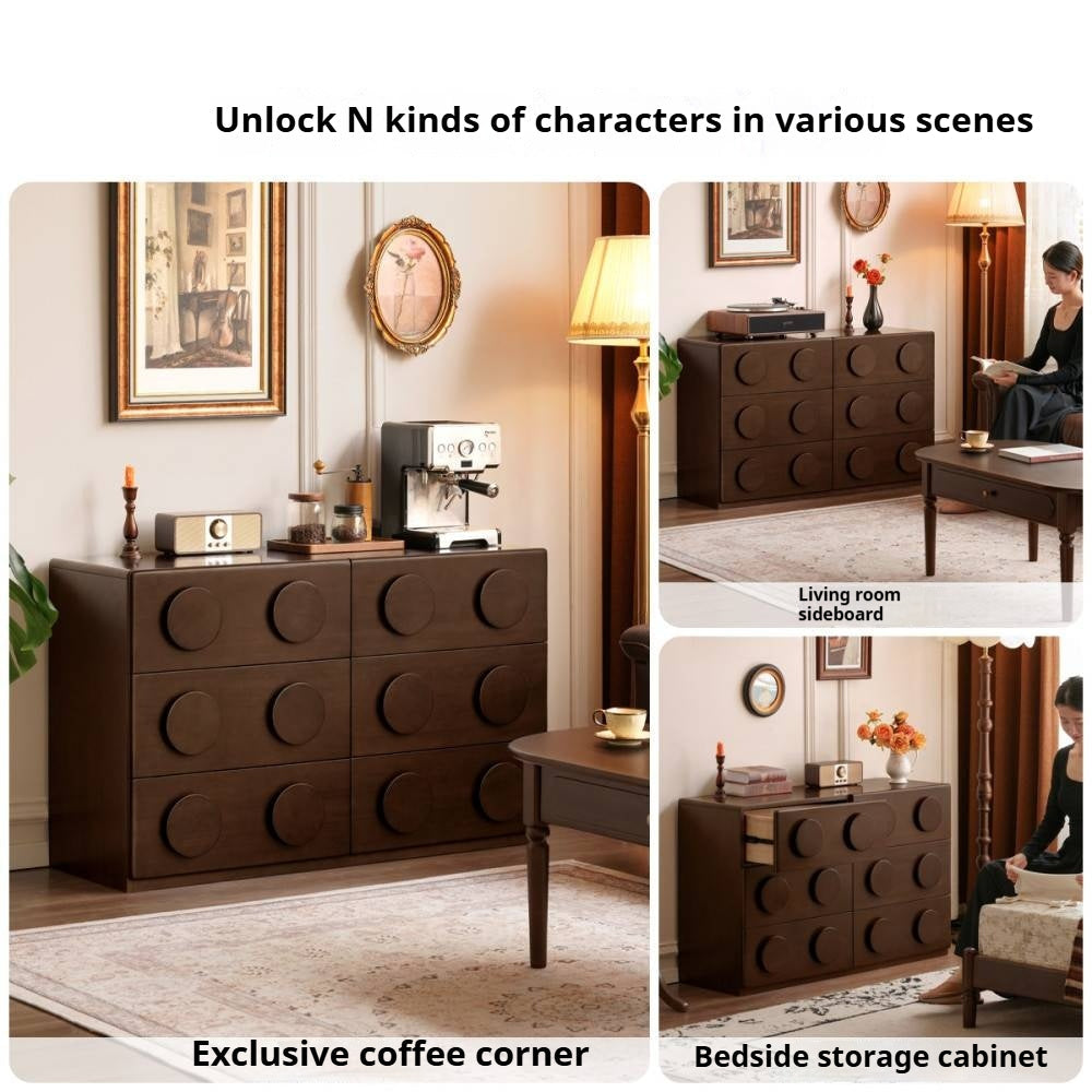 Poplar Solid Wood French Retro Style Bucket Cabinet