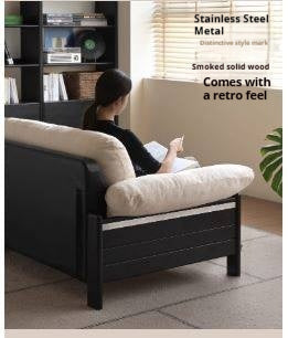 Ash Solid Wood Fabric, Leather Sofa