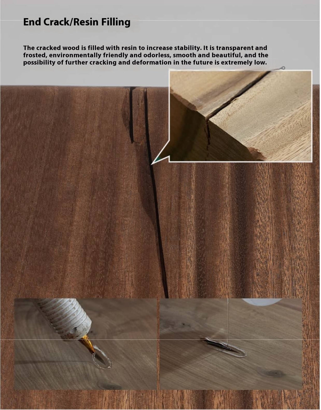 Black Walnut Solid Wood Wabi Sabi Style Dining Table Board