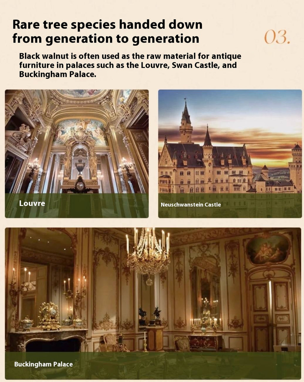 Black Walnut Solid Wood American Retro Style Makeup Stool