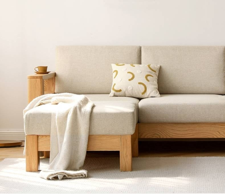 Ash, Oak, Black Walnut Solid Wood  Fabric Footstool-