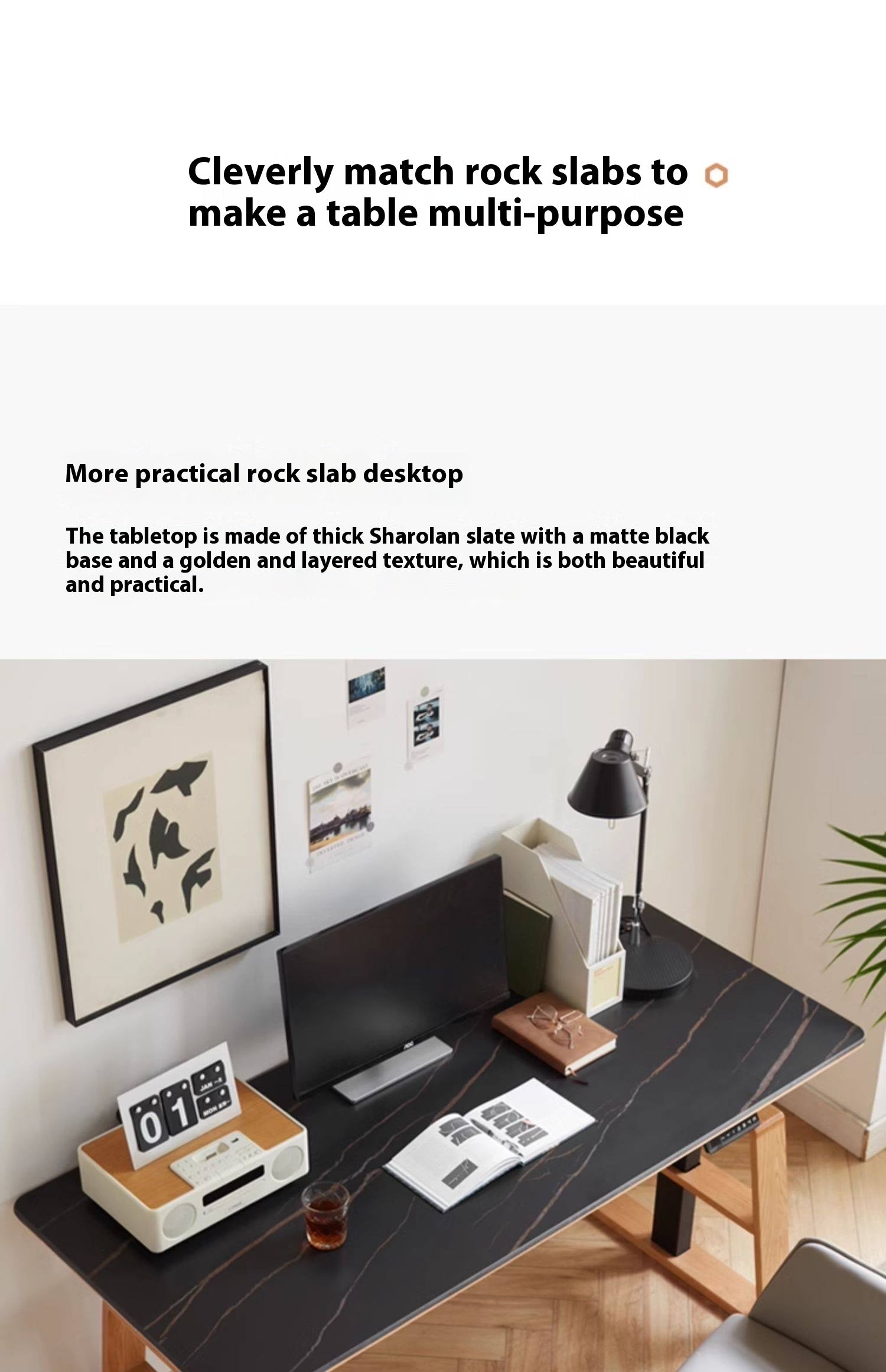 Oak Solid Wood Dual Electric Lifted Office Desk