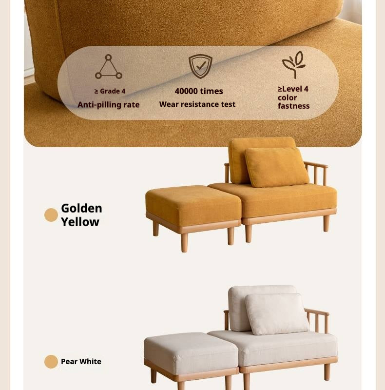 Beech Solid Wood Fabric Sofa Free Combination