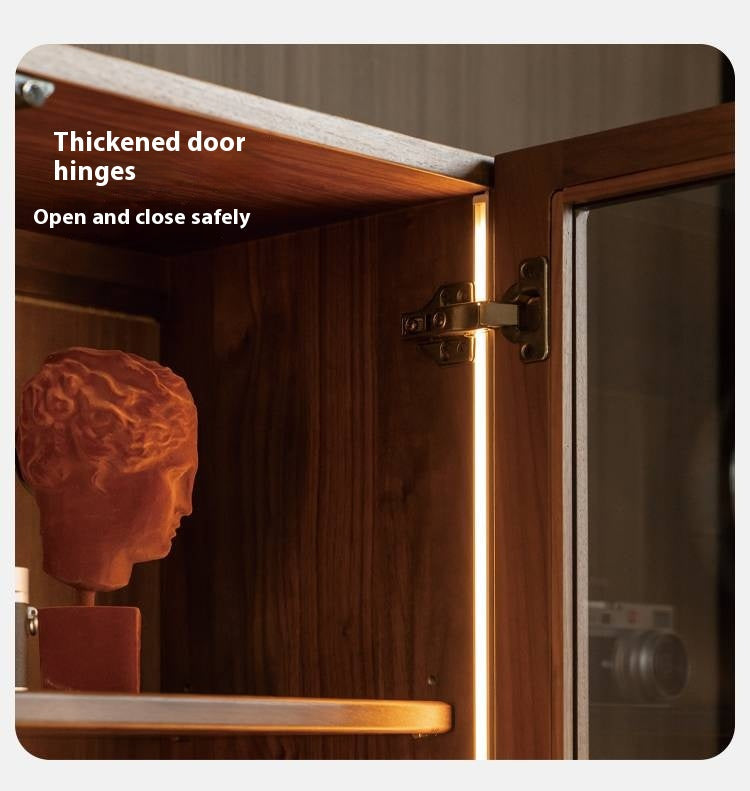 Black Walnut Solid Wood Light Luxury Bookcase and Storage