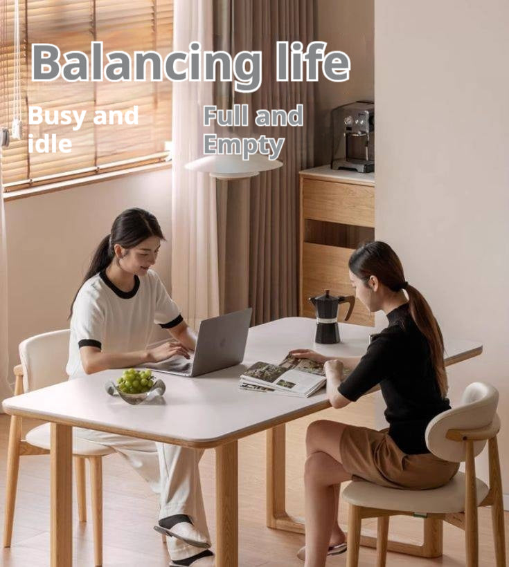 Ash, Oak Solid Wood Rock Board Dining Table