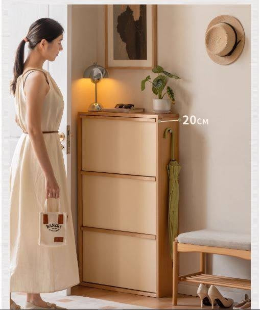 Beech Solid Wood Shoe Cabinet Hallway Cabinet