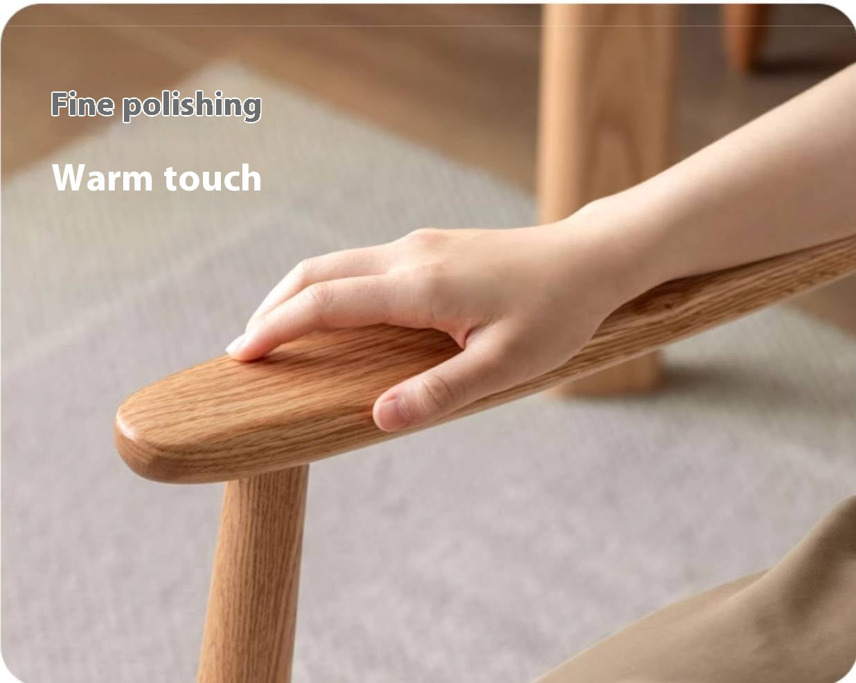 Oak Solid Wood Modern Minimalist Style Leisure Armchair