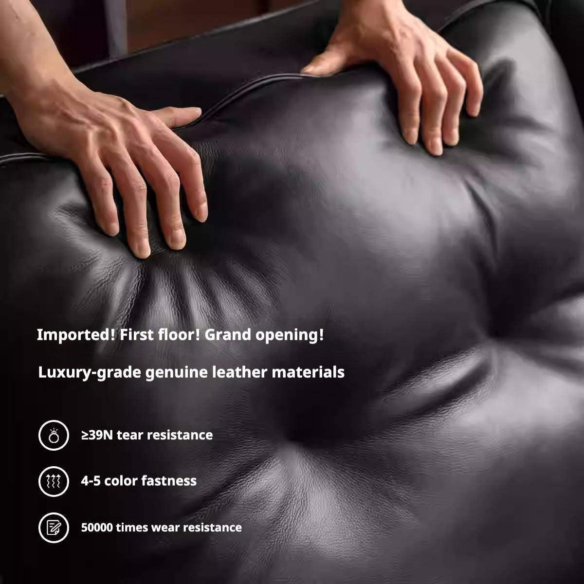 Light Luxury Black Diamond Straight Sofa