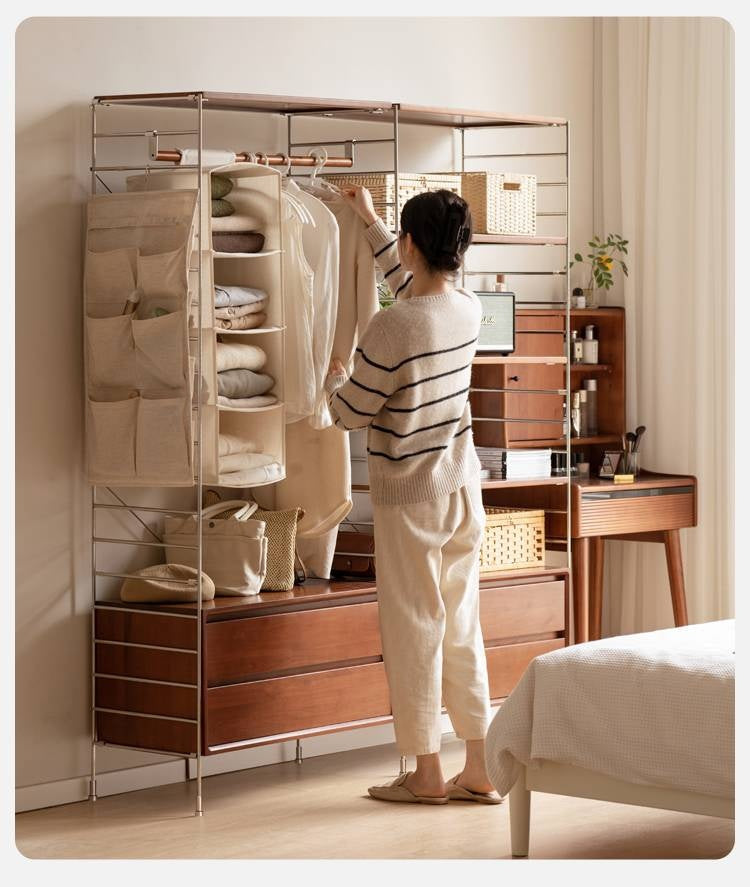 Oak Solid Wood Retro Style Side Cabinet