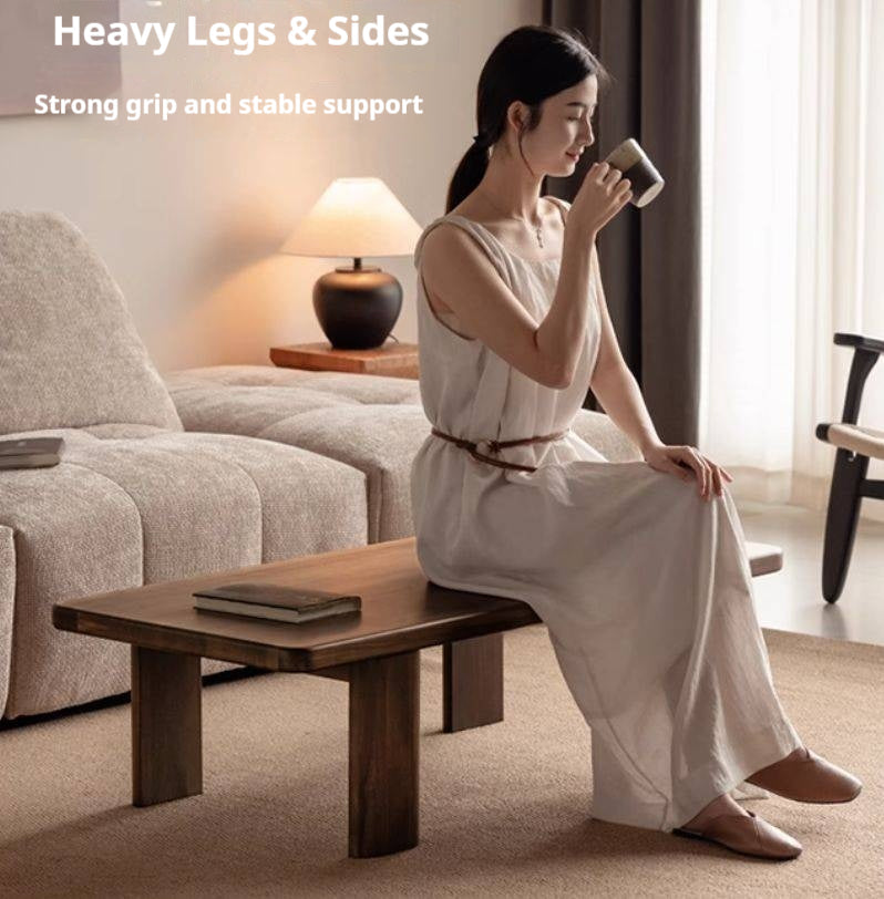 Black Walnut Solid Wood Wabi-Sabi Style Tea Table