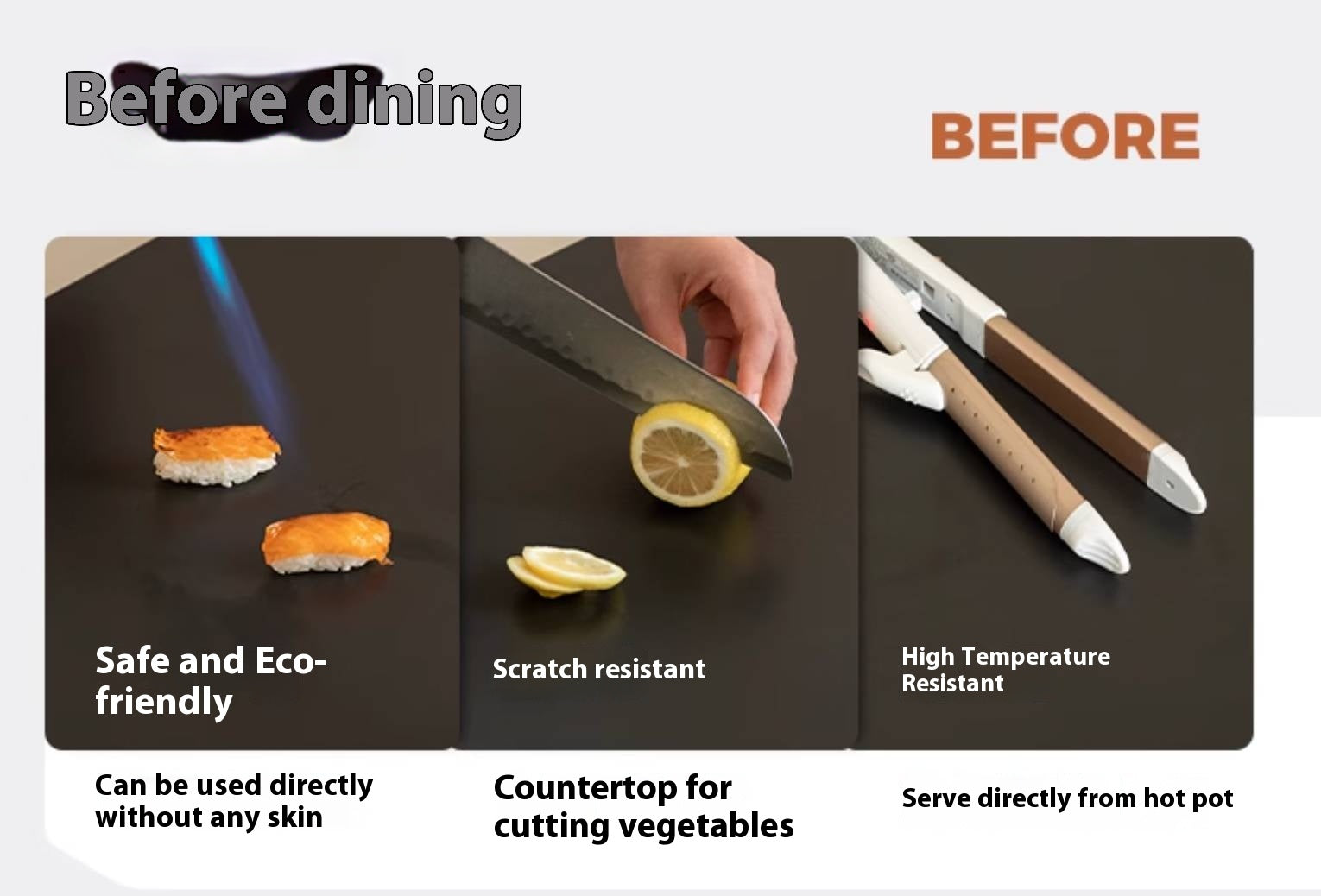 Cherry Solid Wood Rock Board Dining Table