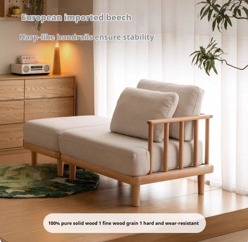 Beech Solid Wood Fabric Sofa Free Combination