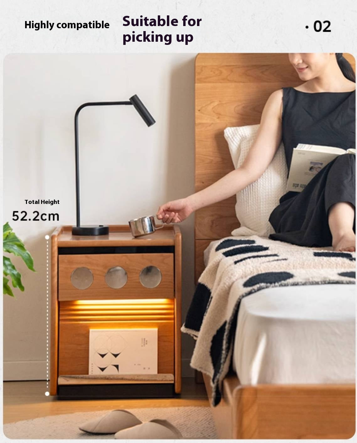 Black Walnut, Cherry, Ash, Poplar Solid Wood Nightstand