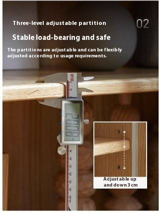 Oak Solid Wood Modern Side Cabinet