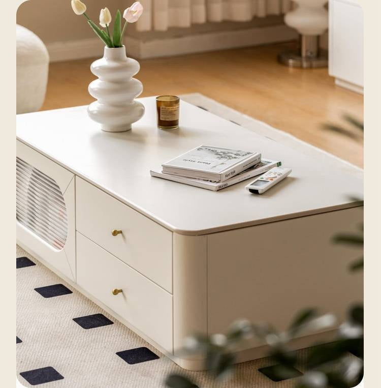 Solid Rubberwood Rock Board Coffee Table