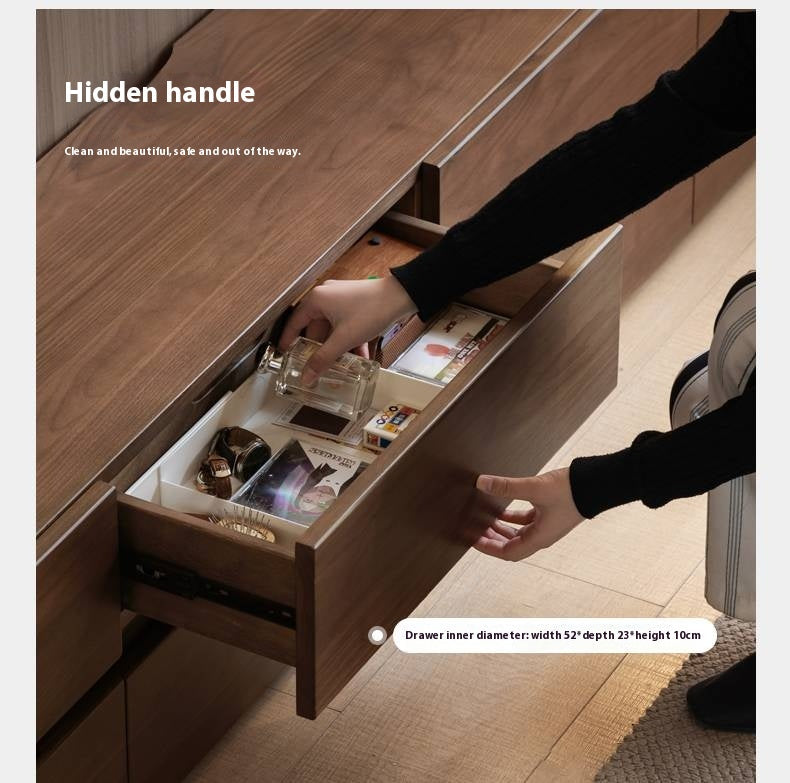 Black Walnut Solid Italian Light Luxury TV Stand