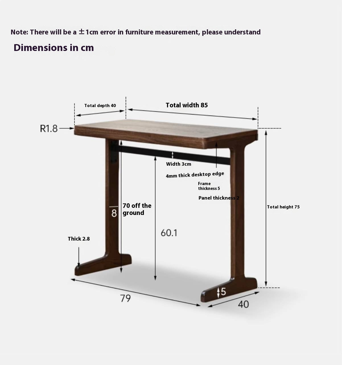 Oak, Black Walnut Solid Wood Office Desk With Integrated Bookshelf