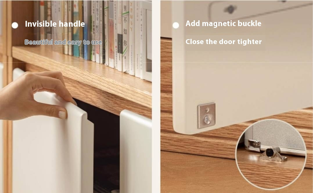 Oak Solid Wood Cream Style Bookcase