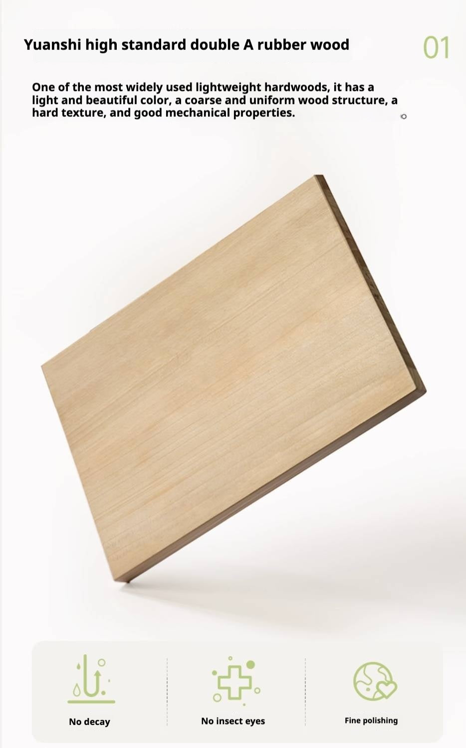 Rubberwood Solid Wood Cream Style Bookshelf