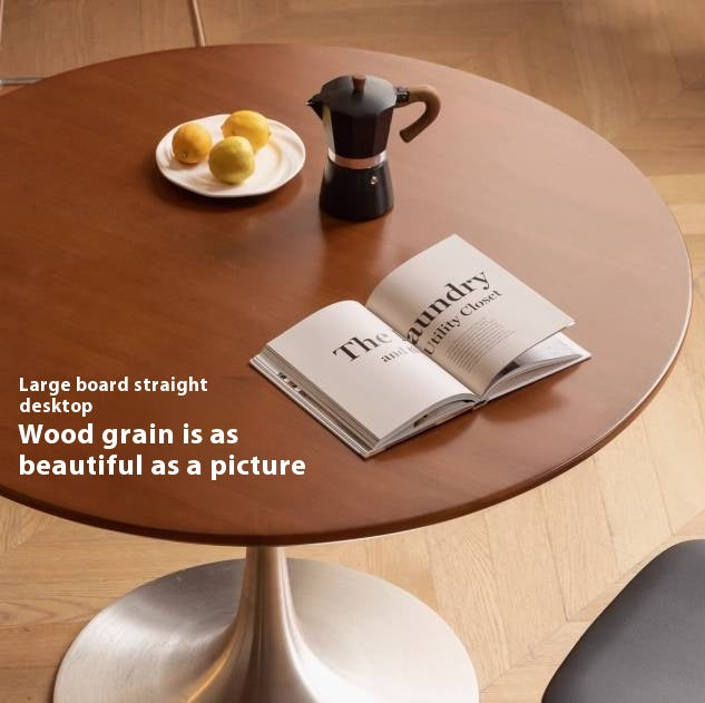 Poplar Solid Wood Antique Style Round Bauhaus Tea Table