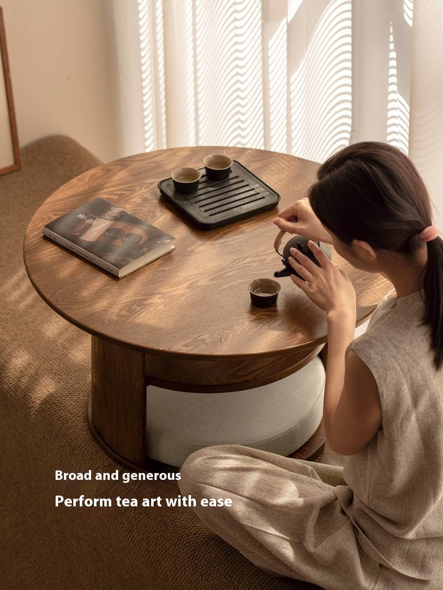 Ash Solid Wood Dual Use Tea Table