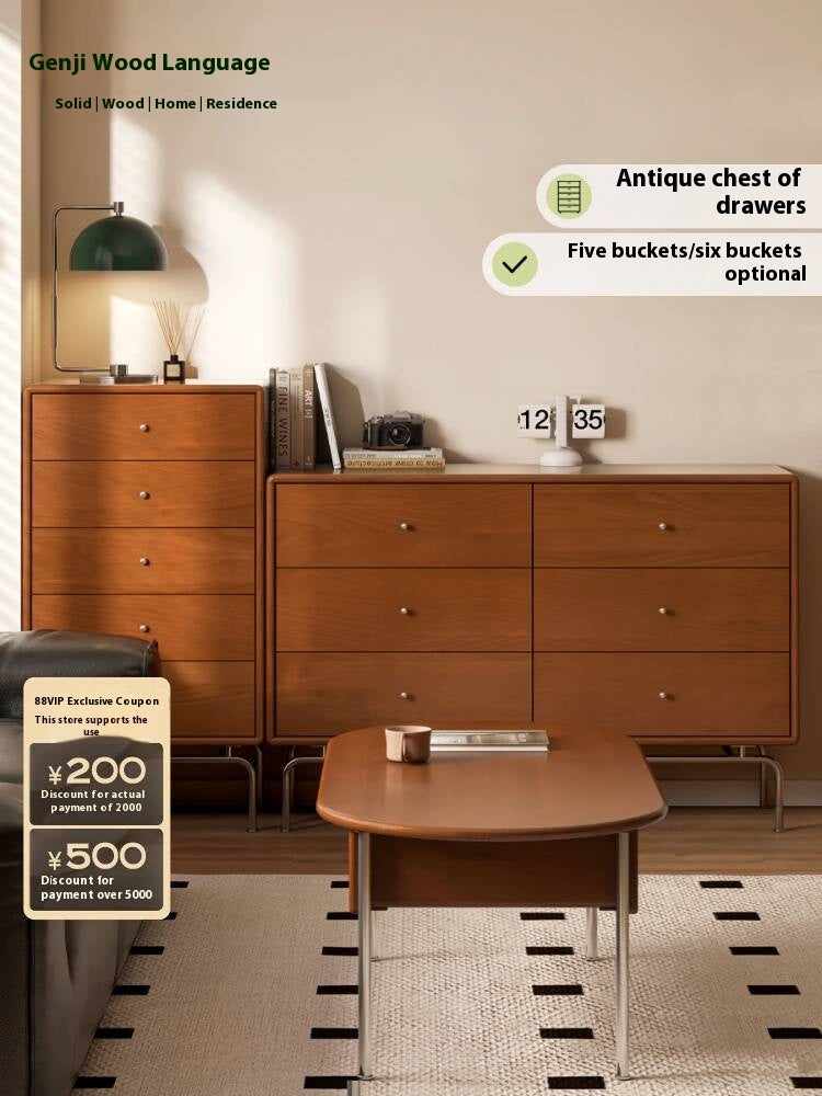 Poplar Solid Wood Ancient Style Wall Drawer Cabinet