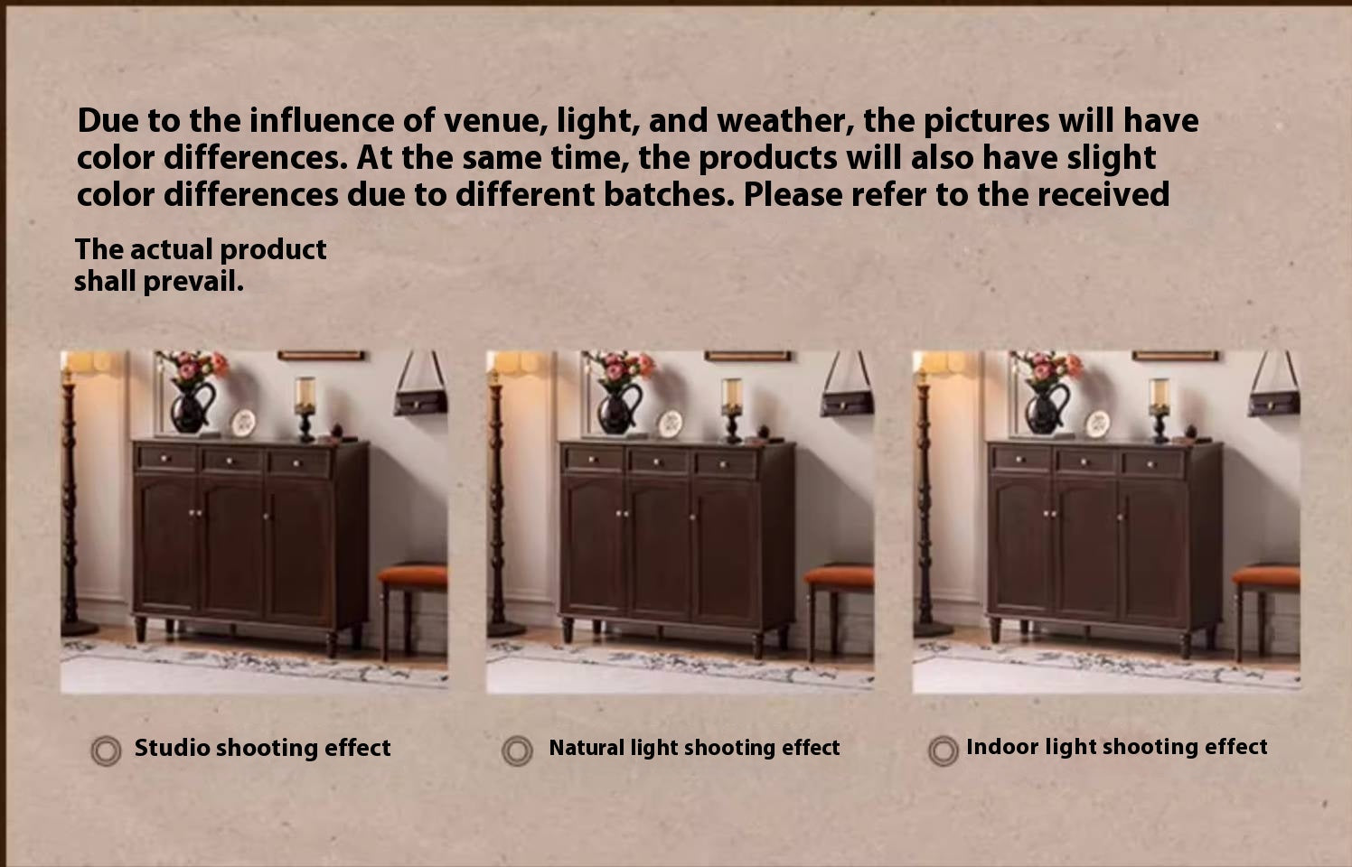 Poplar Solid Wood American Retro Shoe Cabinet