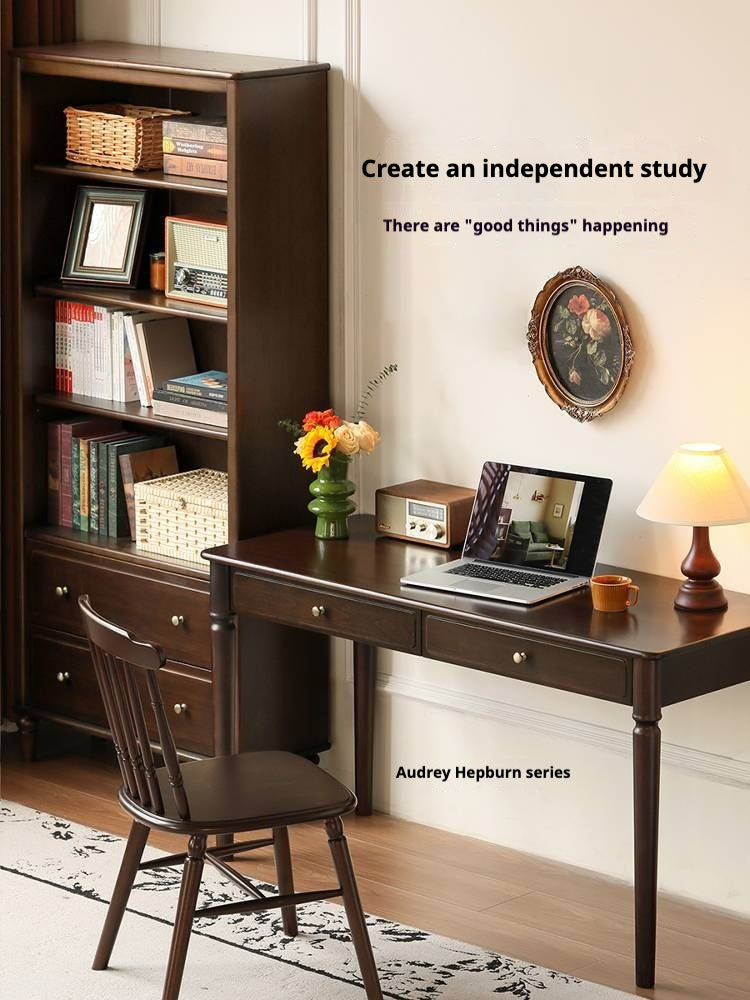 Poplar, Black Walnut Solid Wood American Style Bookcase