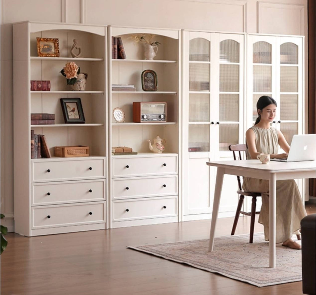 Rubberwood Solid Wood French Style Side Cabinet