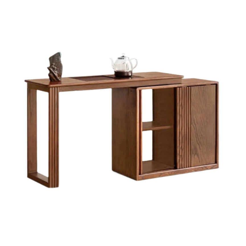 Ash Solid Wood Retractable Office Desk