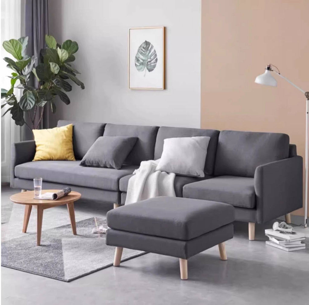 Fabric Wooden Modern Sofa Footstool