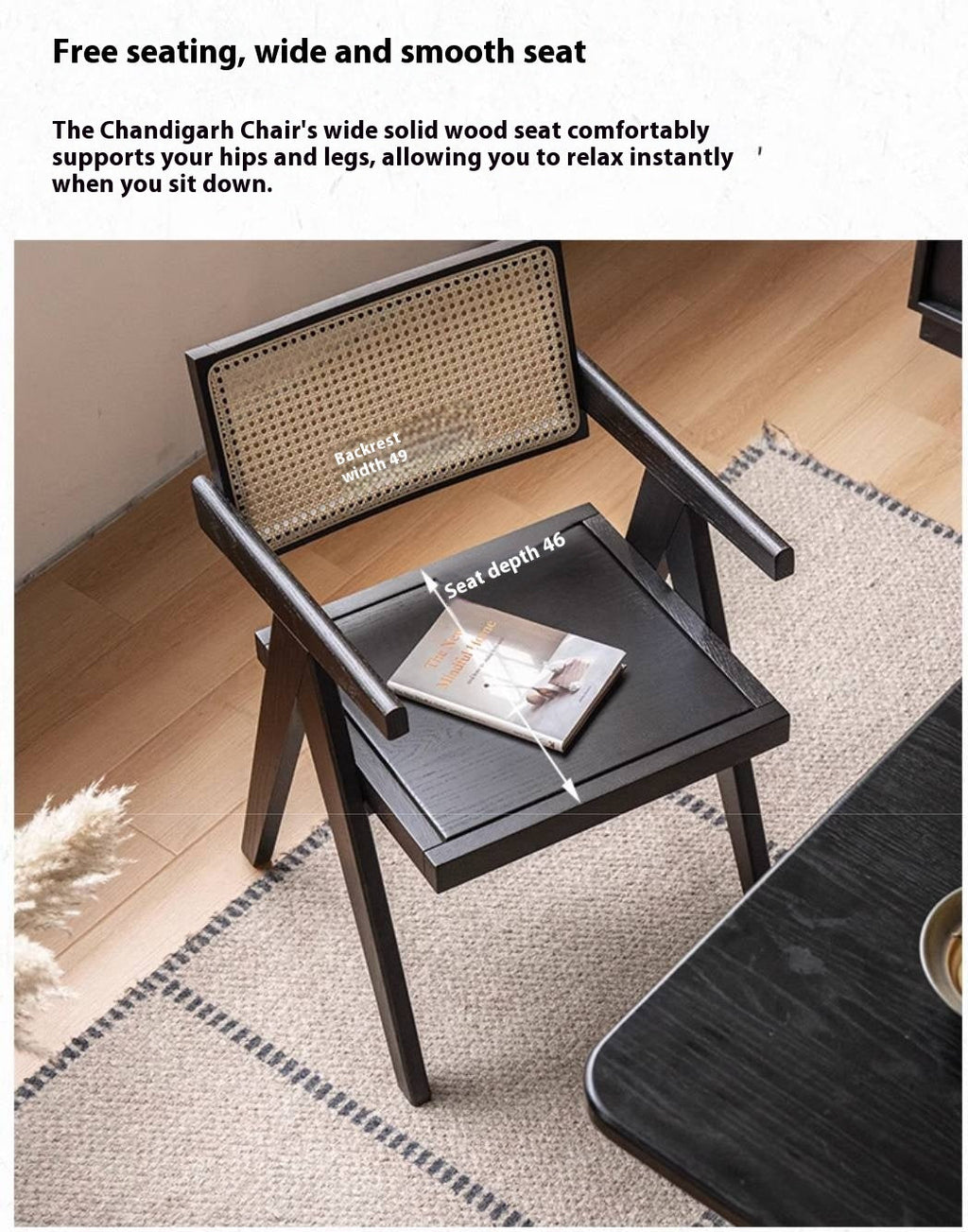 Oak Solid Wood Light Luxury Rattan Chair