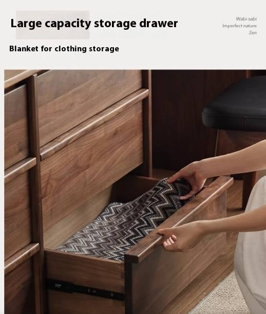 Black Walnut Solid Wood Light Luxury Dressing Table